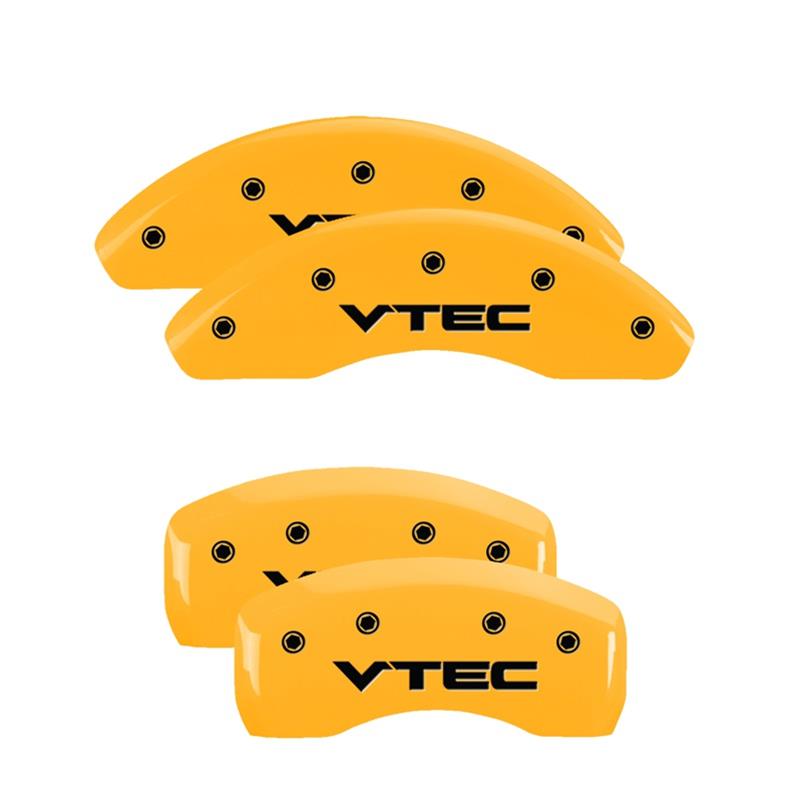 MGP 4 Caliper Covers Engraved Front & Rear Vtech Yellow Finish Black Char 2005 Acura NSX thumbnail 3