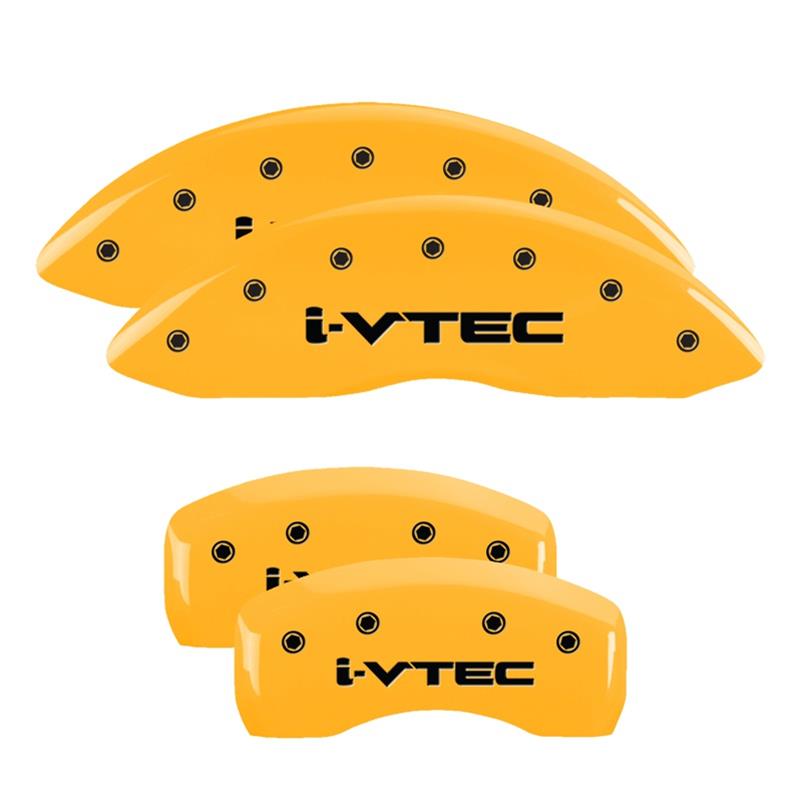 MGP 4 Caliper Covers Engraved Front & Rear i-Vtec Yellow finish black ch thumbnail 3
