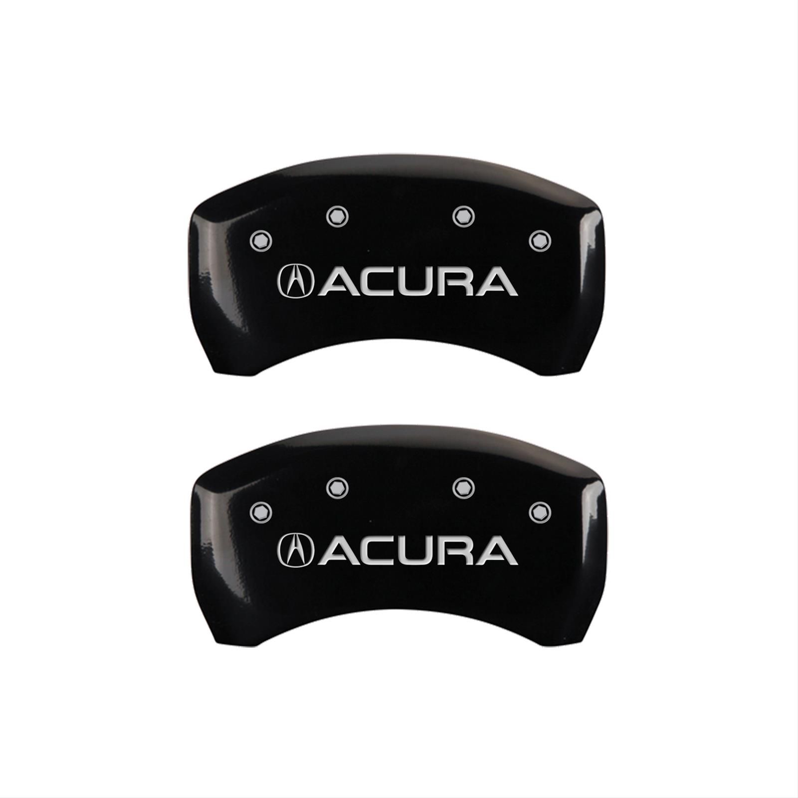 MGP 4 Caliper Covers Engraved Front & Rear Acura Black finish silver ch thumbnail 2