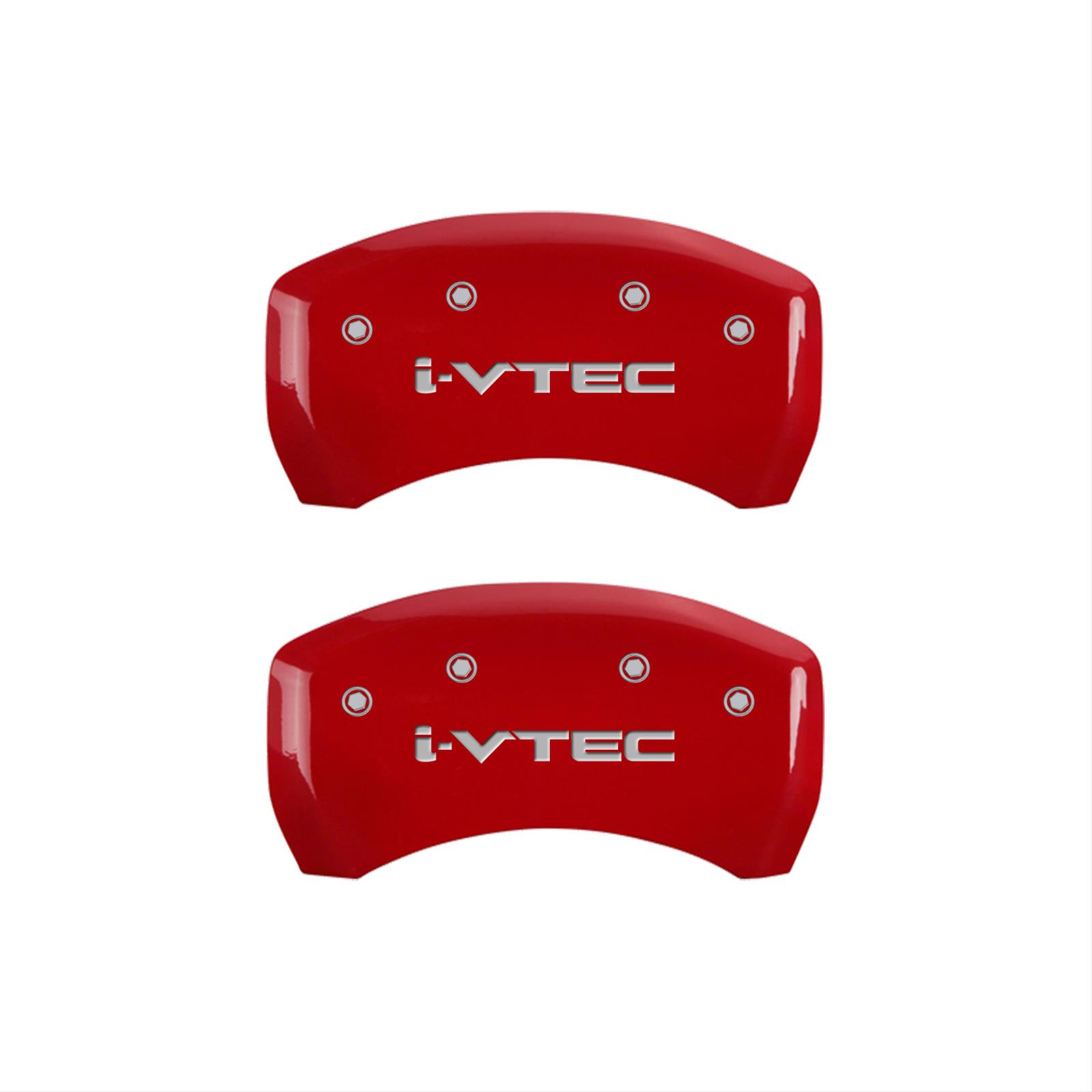 MGP 4 Caliper Covers Engraved Front & Rear i-Vtec Red finish silver ch thumbnail 2