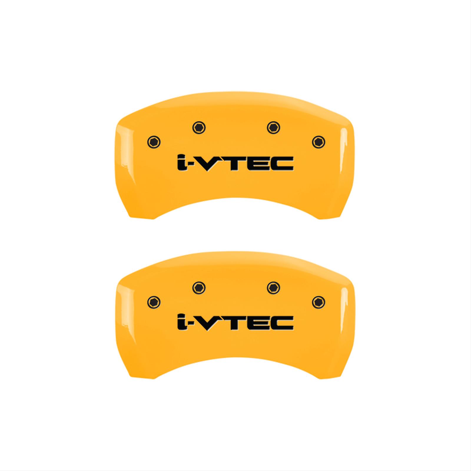 MGP 4 Caliper Covers Engraved Front & Rear i-Vtec Yellow finish black ch thumbnail 2