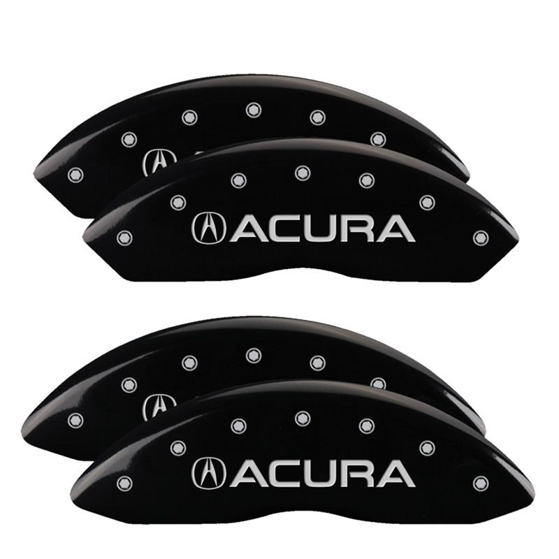 MGP 4 Caliper Covers Engraved Front & Rear Acura Black finish silver ch thumbnail 3