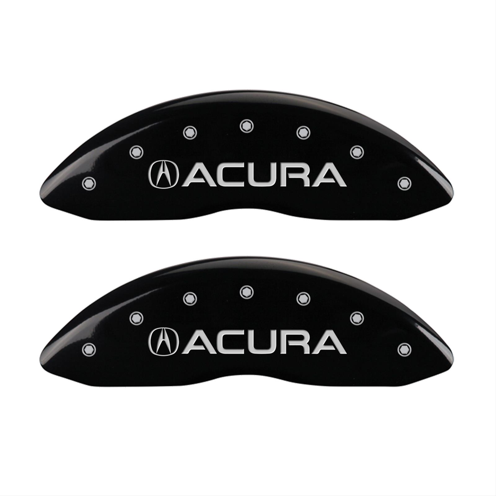 MGP 4 Caliper Covers Engraved Front & Rear Acura Black finish silver ch thumbnail 2