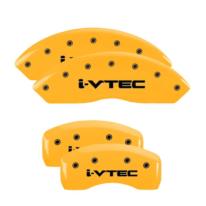 MGP 4 Caliper Covers Engraved Front & Rear i-Vtec Yellow finish black ch thumbnail 3