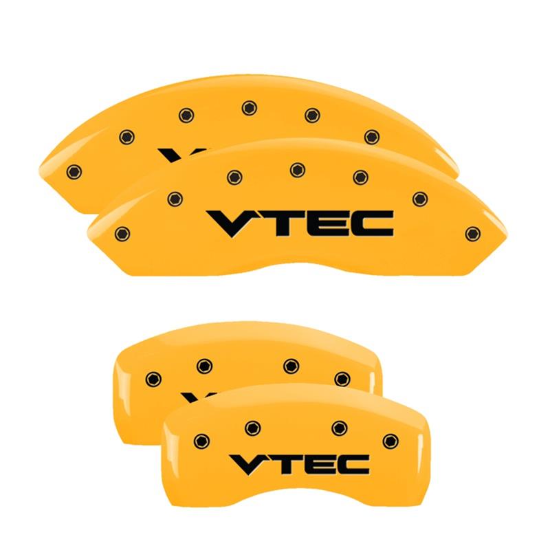 MGP 4 Caliper Covers Engraved Front & Rear Vtech Yellow finish black ch thumbnail 3