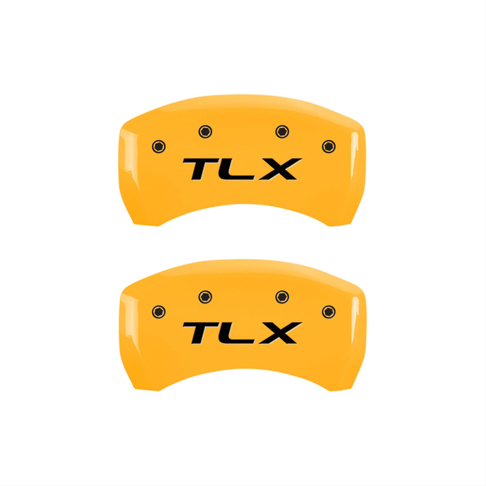 MGP 4 Caliper Covers Engraved Front Acura Engraved Rear TLX Yellow finish black ch thumbnail 2