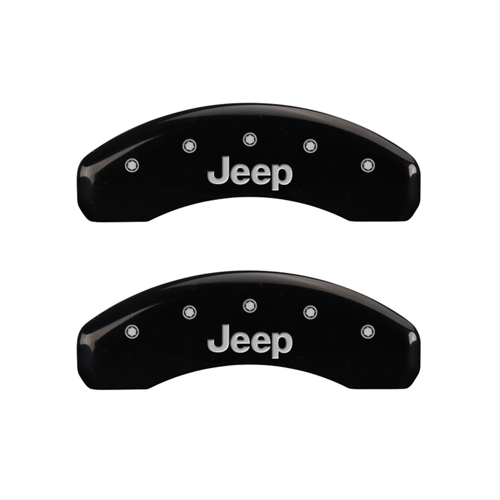 MGP 4 Caliper Covers Engraved Front & Rear JEEP Black finish silver ch thumbnail 2