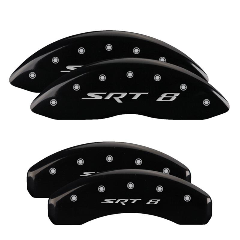 MGP 4 Caliper Covers Engraved Front & Rear SRT8 Black finish silver ch thumbnail 3