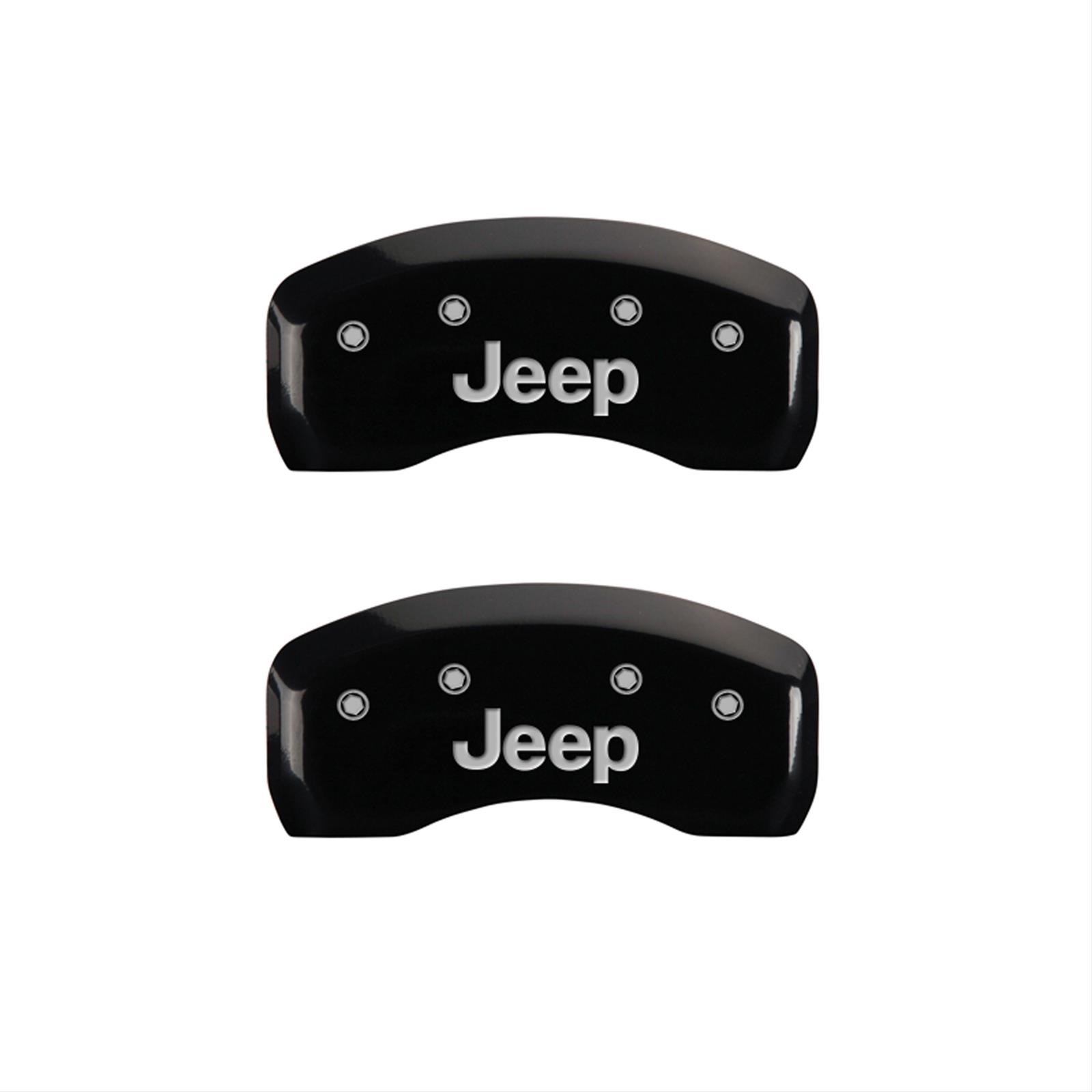 MGP 4 Caliper Covers Engraved Front & Rear JEEP Black finish silver ch thumbnail 2