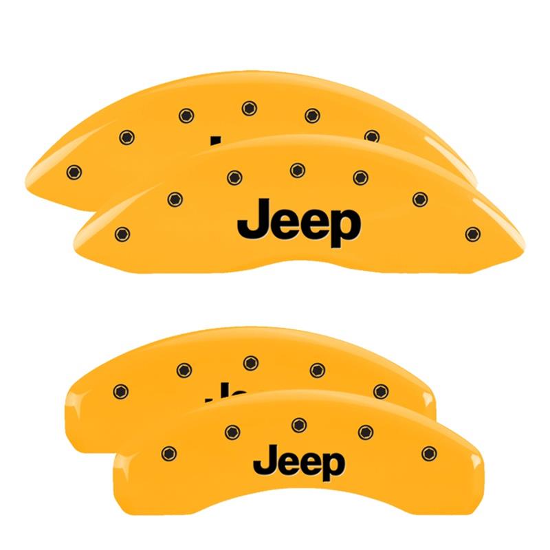 MGP 4 Caliper Covers Engraved Front & Rear Jeep Yellow Finish Black Char 2004 Jeep Grand Cherokee thumbnail 3