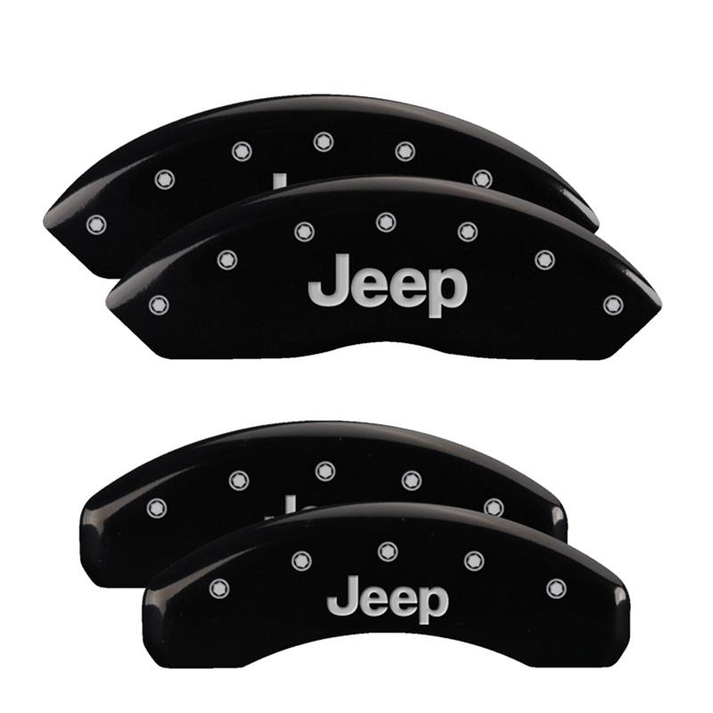 MGP 4 Caliper Covers Engraved Front & Rear JEEP Black finish silver ch thumbnail 3