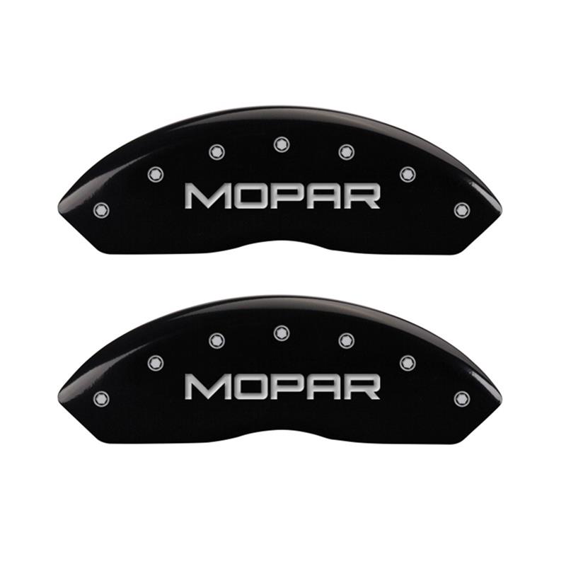 MGP Front set 2 Caliper Covers Engraved Front MOPAR Black finish silver ch thumbnail 2