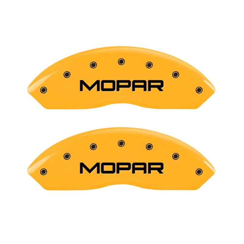 MGP 2 Caliper Covers Engraved Front Mopar Yellow Finish Black Char 2006 Jeep Wrangler thumbnail 2