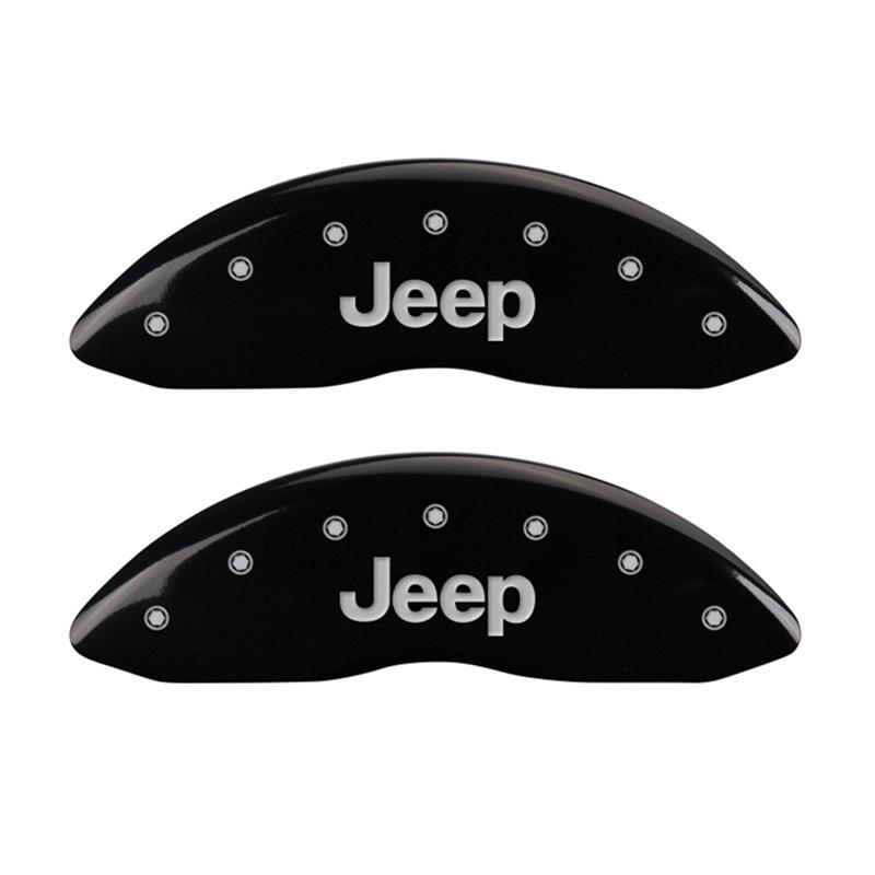 MGP Front set 2 Caliper Covers Engraved Front JEEP Black finish silver ch thumbnail 2