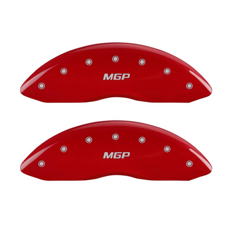 MGP Front set 2 Caliper Covers Engraved Front MGP Red finish silver ch thumbnail 2