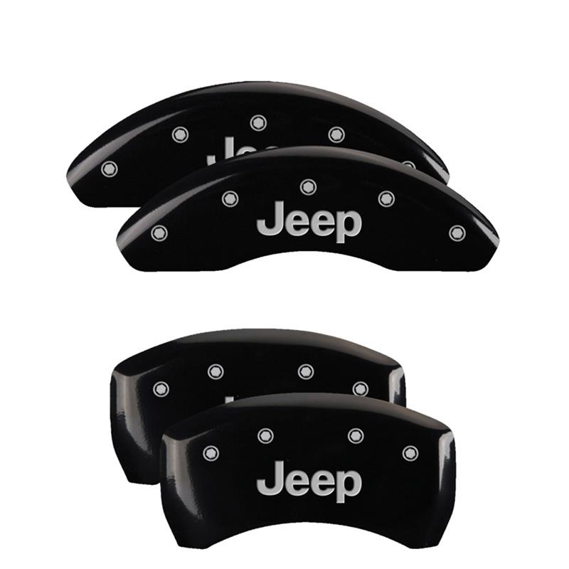 MGP 4 Caliper Covers Engraved Front & Rear JEEP Black finish silver ch thumbnail 3