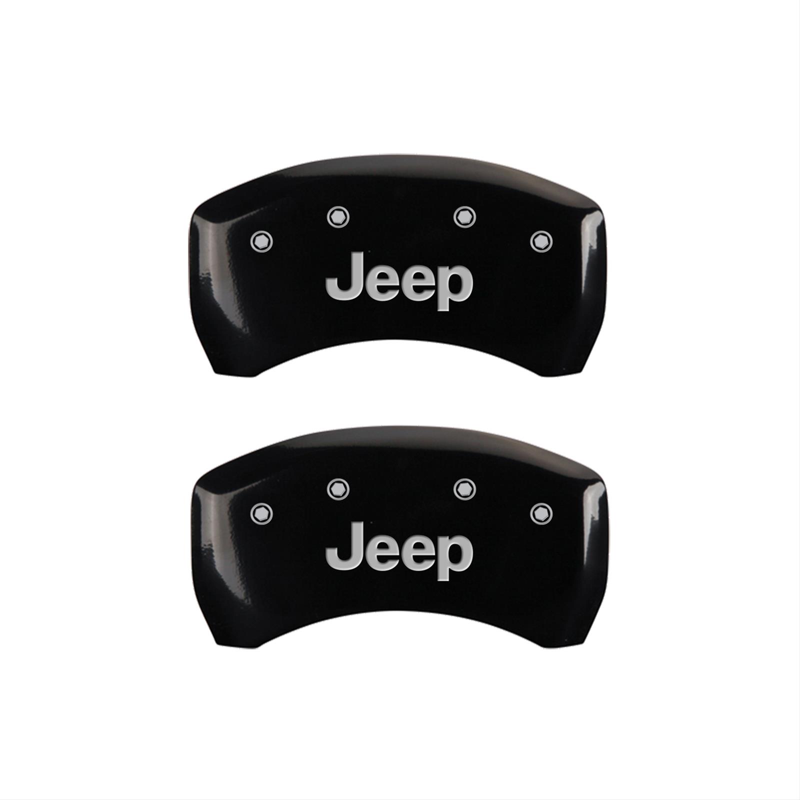 MGP 4 Caliper Covers Engraved Front & Rear JEEP Black finish silver ch thumbnail 2