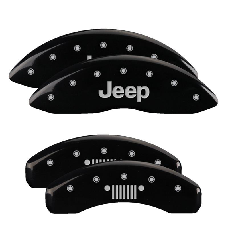 MGP 4 Caliper Covers Engraved F&R 11-18 Jeep Grand Cherokee Black Finish Silver Jeep/Jeep Grill Logo thumbnail 2