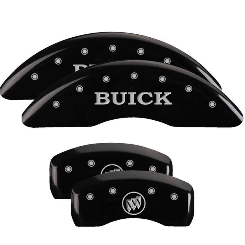 MGP 4 Caliper Covers Engraved Front Buick Engraved Rear Buick Shield Black finish silver ch thumbnail 3