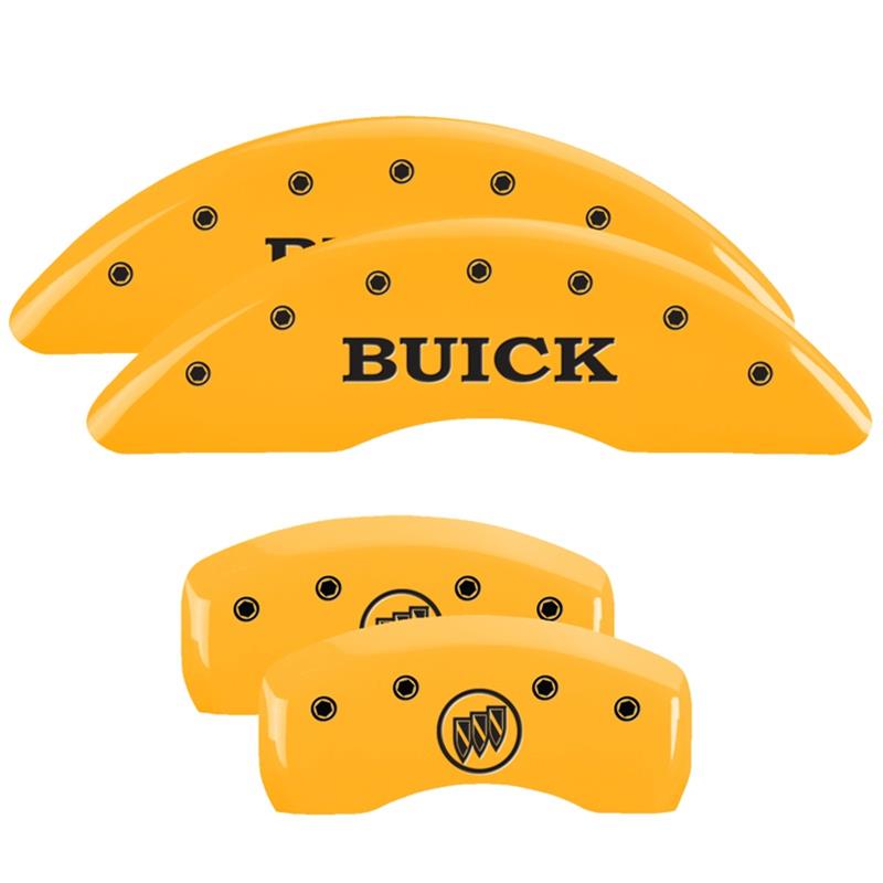 MGP 4 Caliper Covers Engraved Front Buick Engraved Rear Buick Shield Yellow finish black ch thumbnail 3