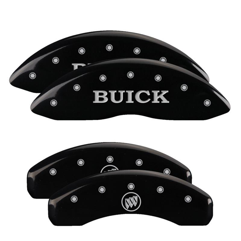 MGP 4 Caliper Covers Engraved Front Buick Engraved Rear Buick Shield Black finish silver ch thumbnail 3