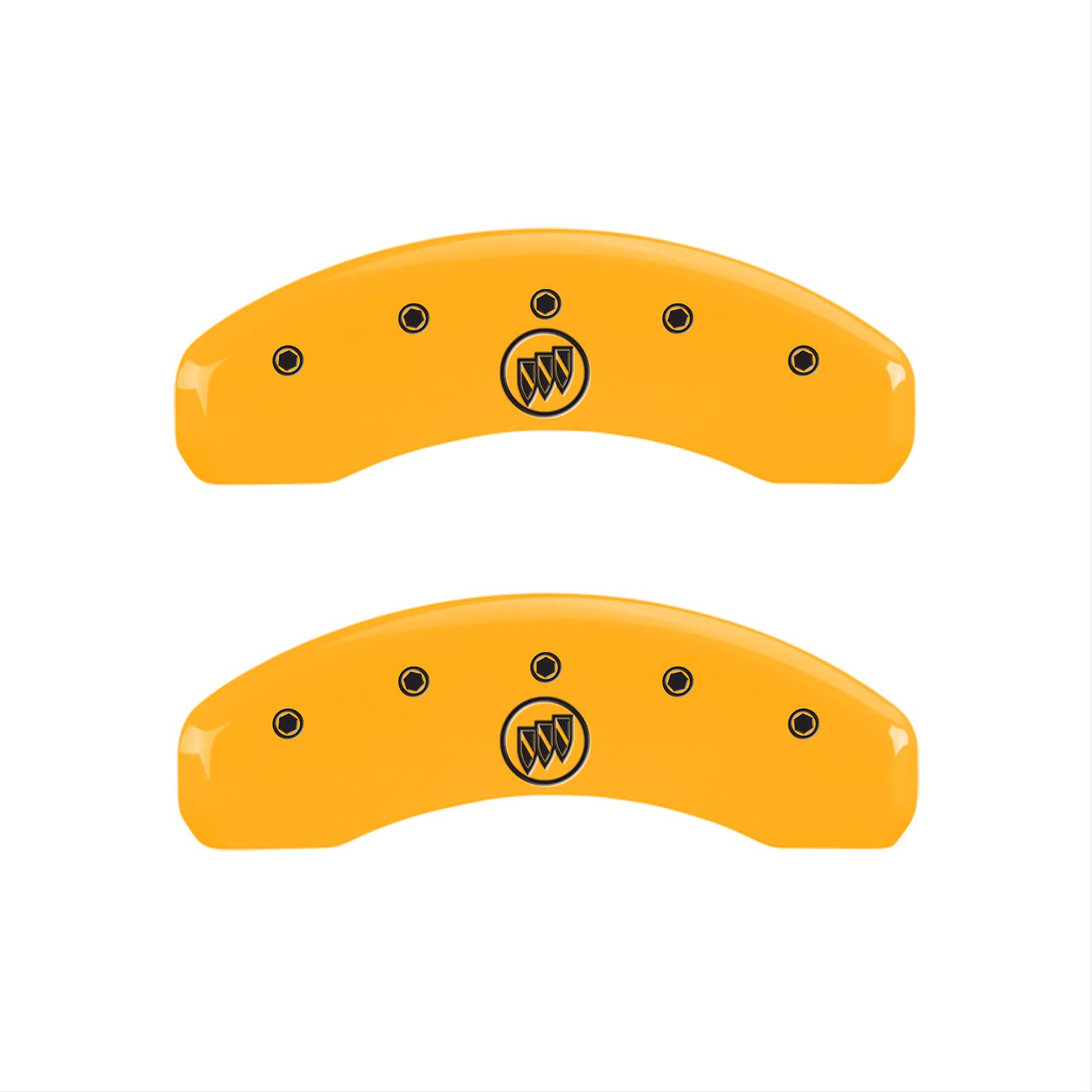MGP 4 Caliper Covers Engraved Front Buick Rear Yellow Finish Black Char 2008 Buick Lucerne