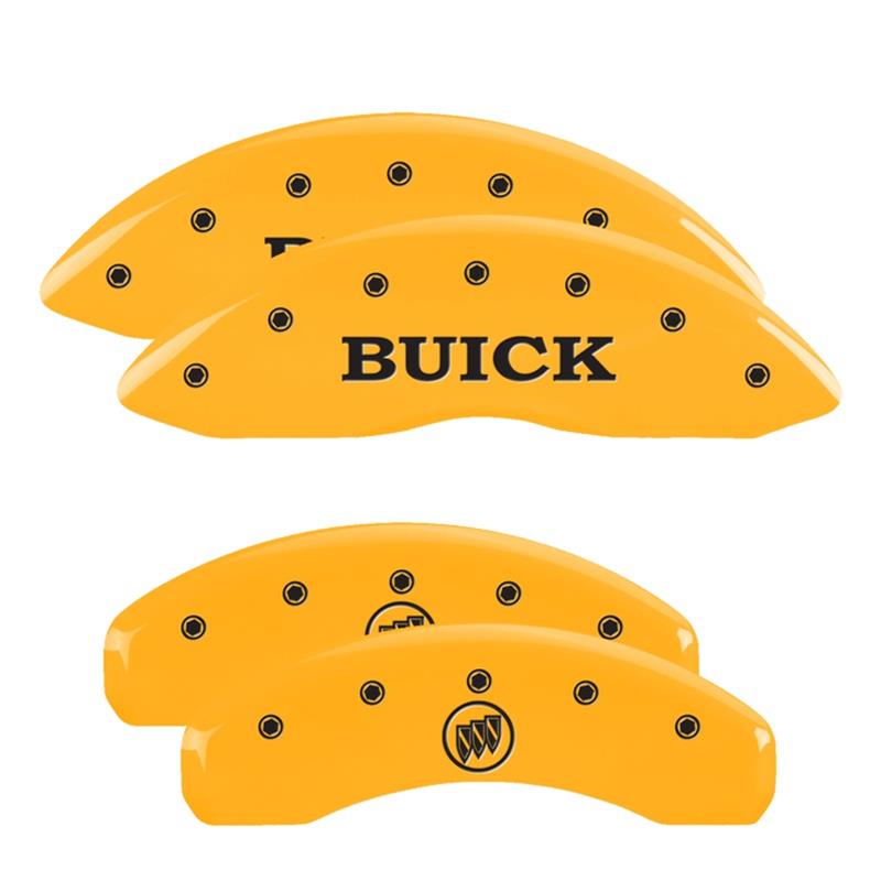 MGP 4 Caliper Covers Engraved Front Buick Rear Yellow Finish Black Char 2007 Buick Lucerne thumbnail 3