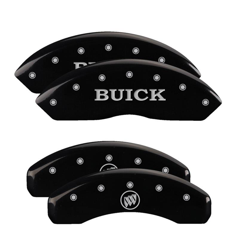 MGP 4 Caliper Covers Engraved Front Buick Engraved Rear Buick Shield Black finish silver ch thumbnail 3