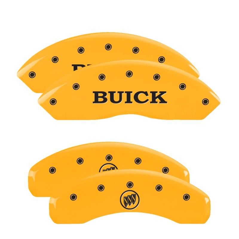 MGP 4 Caliper Covers Engraved Front Buick Rear Yellow Finish Black Char 2008 Buick Lucerne thumbnail 3
