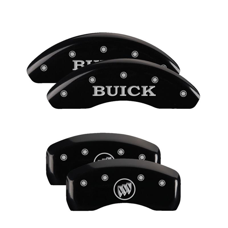 MGP 4 Caliper Covers Engraved Front Buick Engraved Rear Buick Shield Black finish silver ch thumbnail 3
