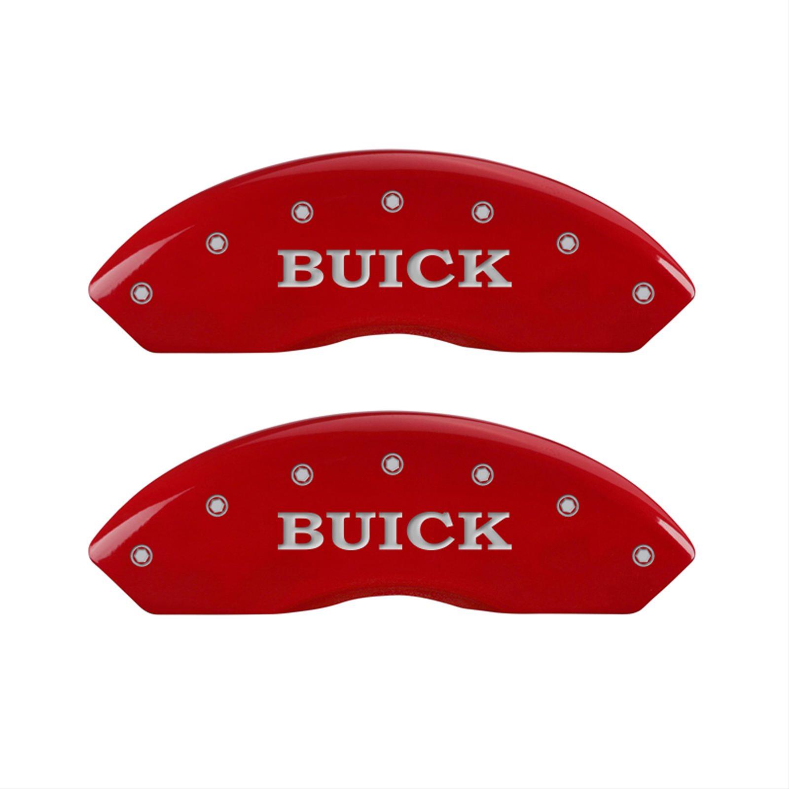 MGP 4 Caliper Covers Engraved Front Buick Rear Red Finish Silver Char 2018 Buick Envision