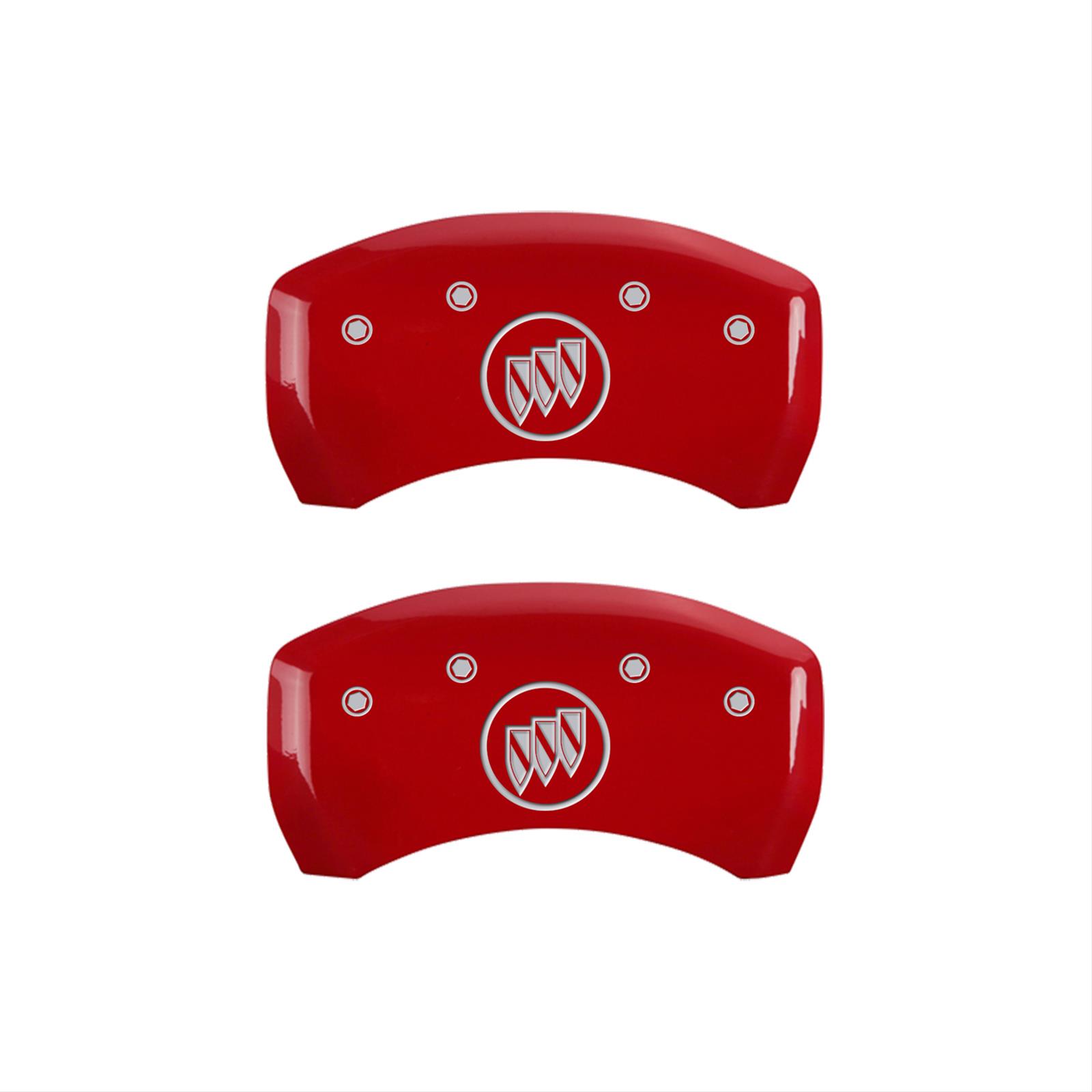 MGP 4 Caliper Covers Engraved Front Buick Rear Buick Shield Red Finish Silver Char 2015 Buick Regal thumbnail 2