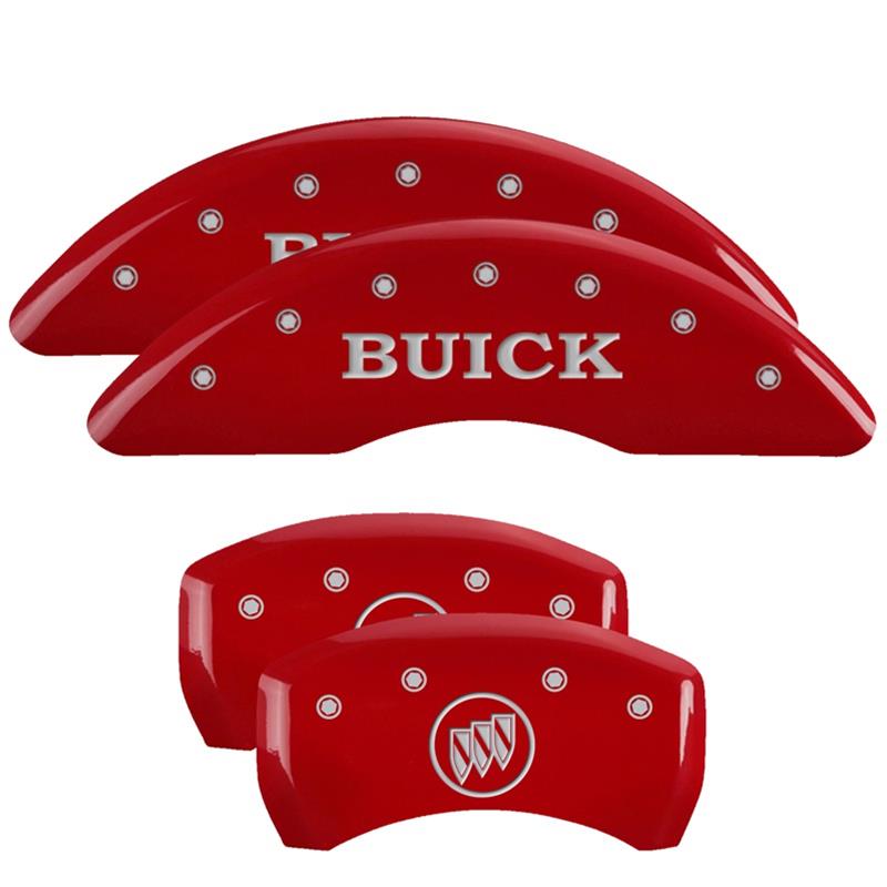 MGP 4 Caliper Covers Engraved Front Buick Rear Buick Shield Red Finish Silver Char 2015 Buick Regal thumbnail 3