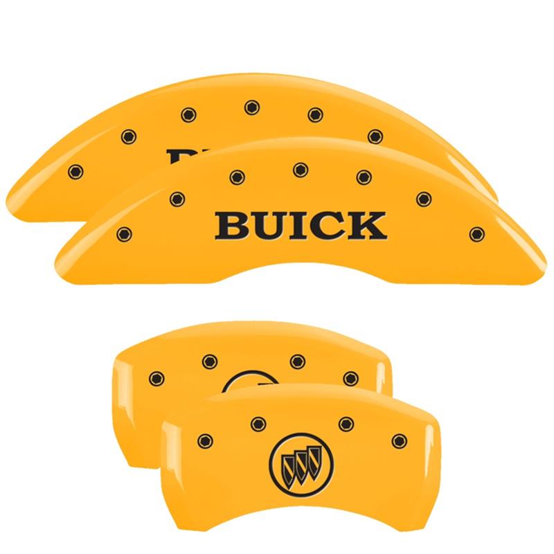 MGP 4 Caliper Covers Engraved Front Buick Rear Yellow Finish Black Char 2015 Buick Regal thumbnail 2