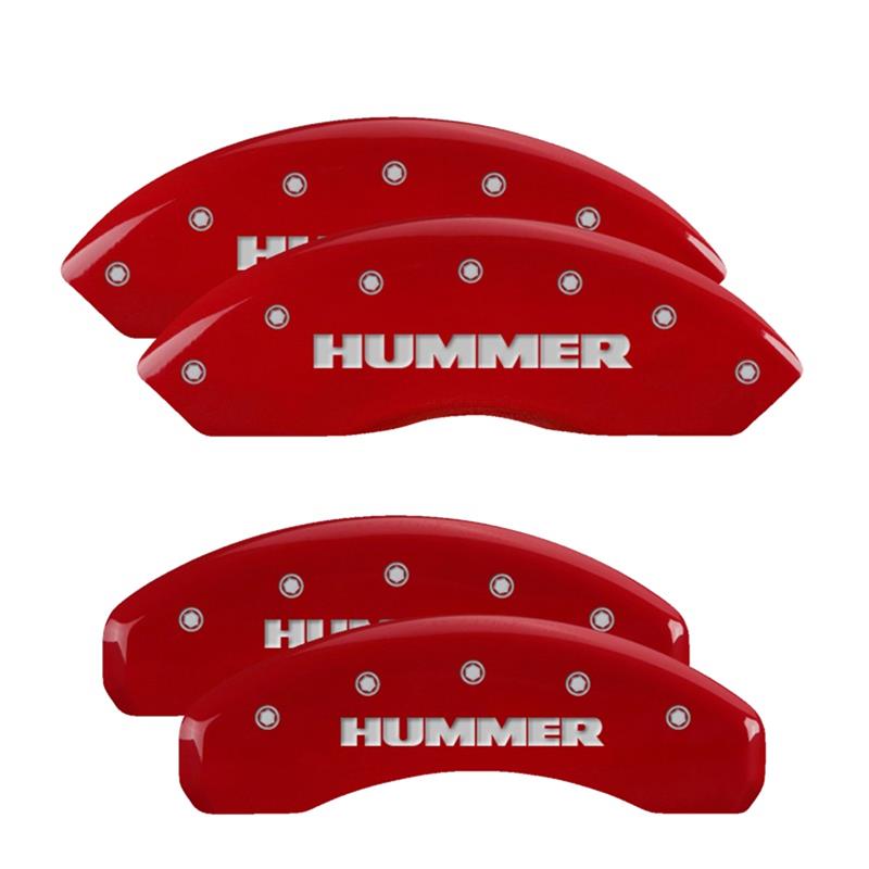 MGP Caliper Covers - Brake for 2006-2010 H3, 2009-2010 H3T 52003SCLCRD Set Of 4 Classic Covers, Red Powder Coat Finish