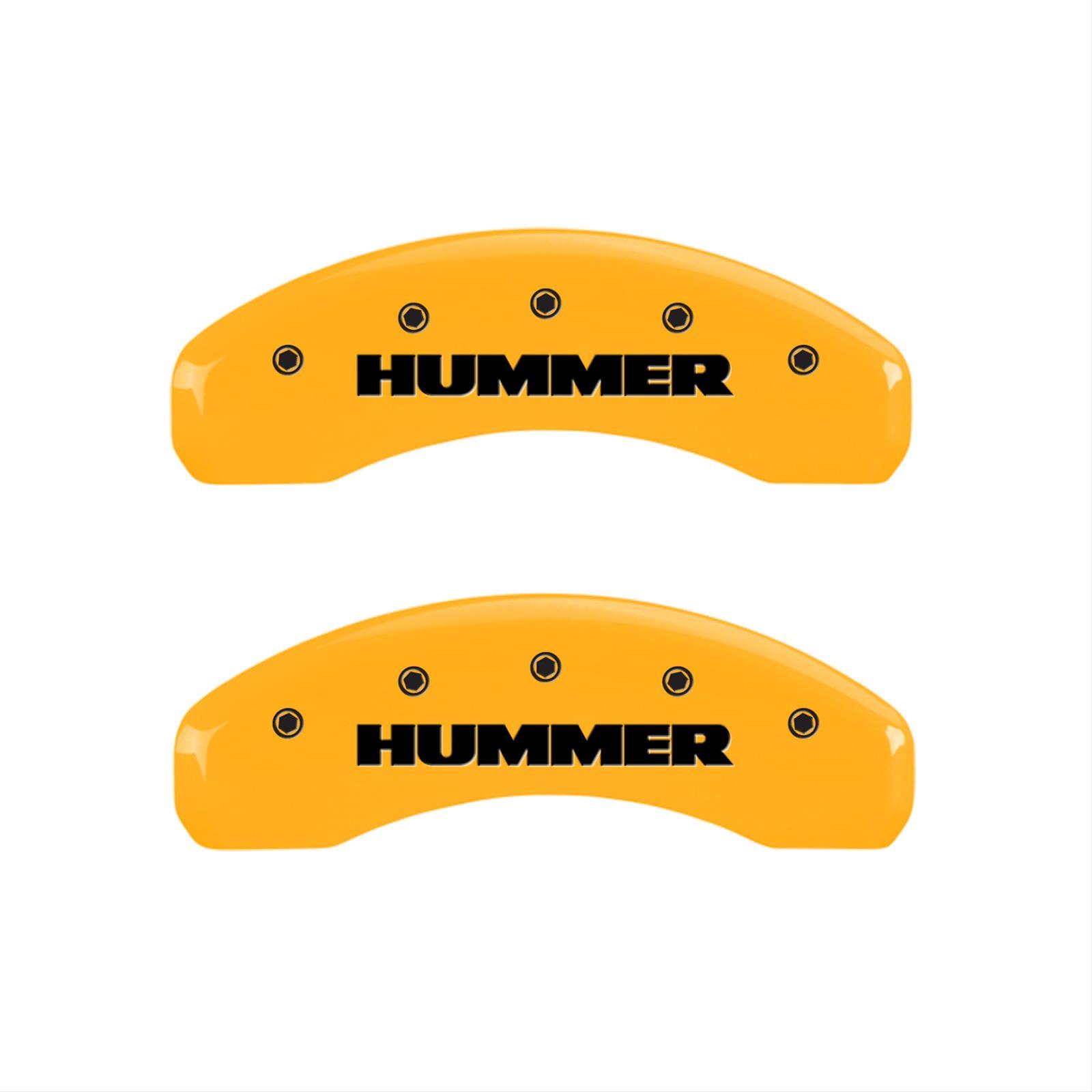 MGP 4 Caliper Covers Engraved Front & Rear Hummer Yellow Finish Black Char 2010 Hummer H3T thumbnail 2