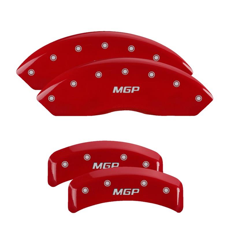MGP 4 Caliper Covers Engraved Front & Rear MGP Red finish silver ch thumbnail 3
