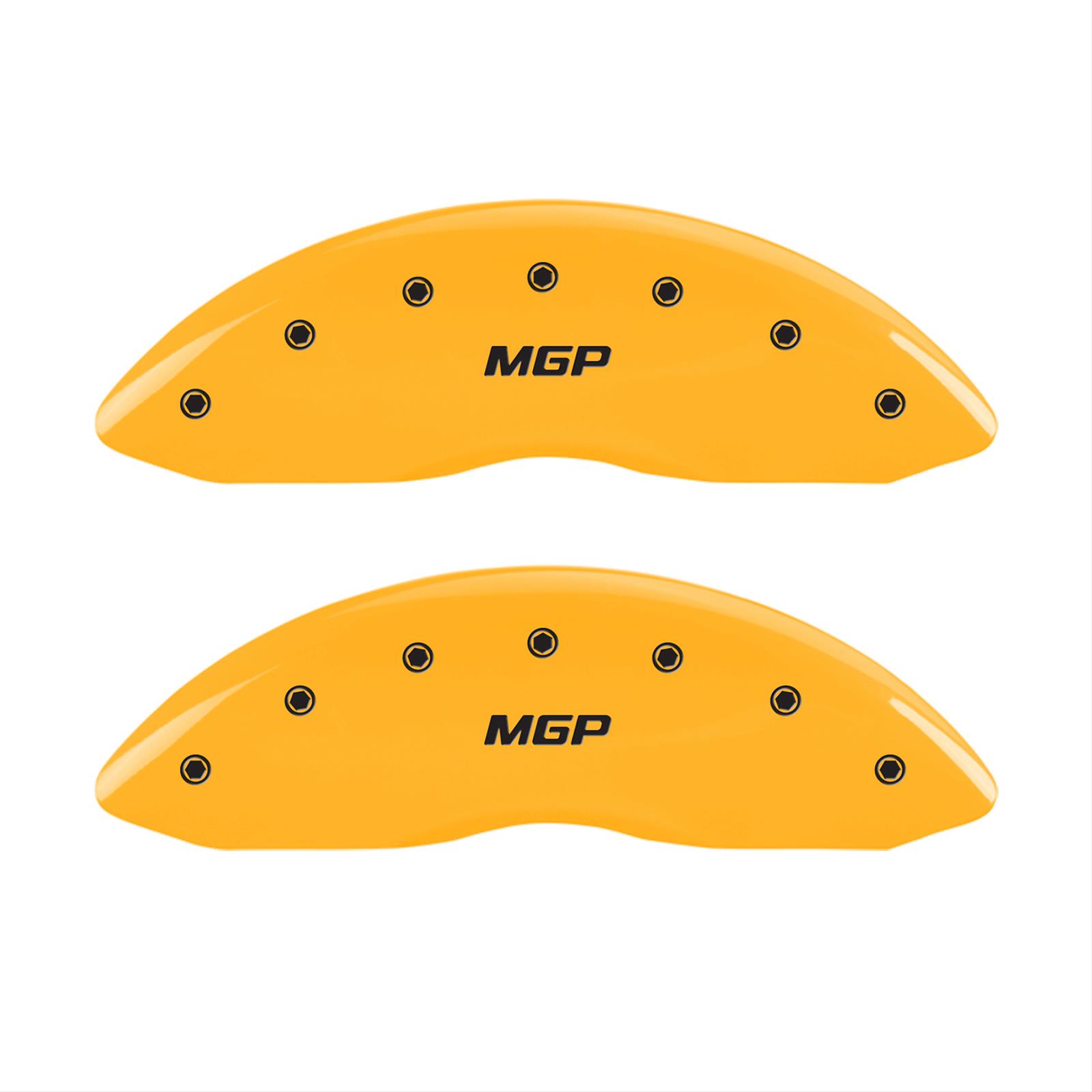 MGP 4 Caliper Covers Engraved Front & Rear MGP Yellow finish black ch