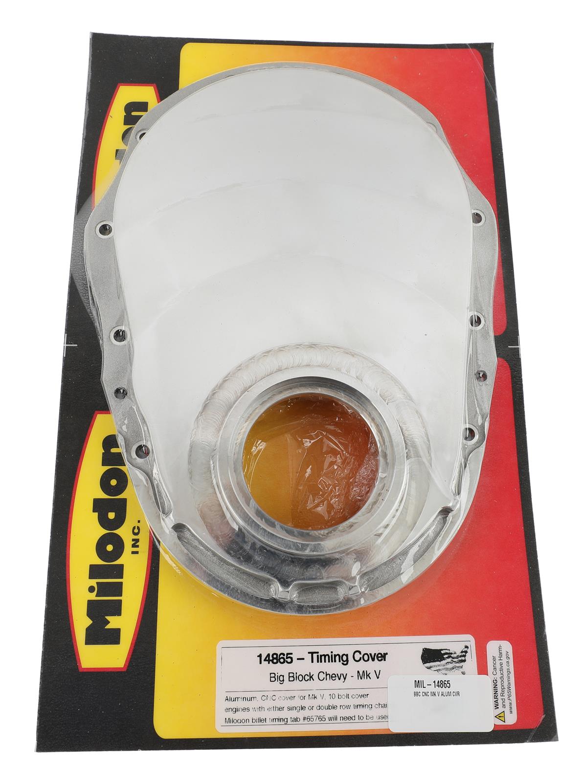 Milodon Aluminum Timing Covers 14865 Cover, 1-Piece, Aluminum, Natural, Chevy, Big Block Gen V, Each
