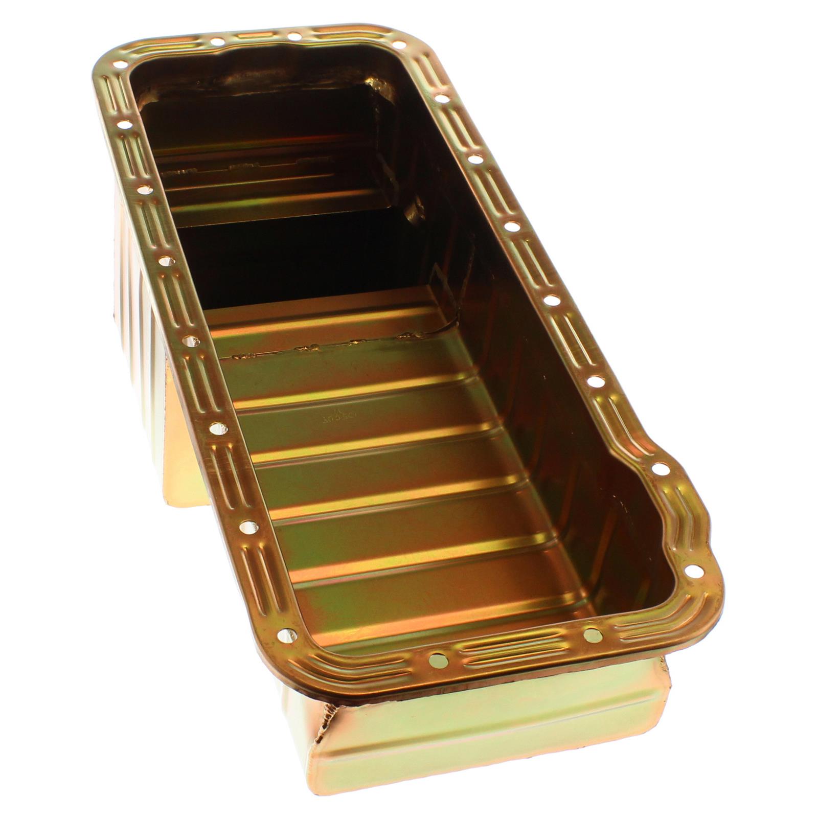 Milodon 4x4 Truck and Off-Road Oil Pans 30550 Pan, Steel, Gold Iridite, 8 qt., Ford, Big Block, FE, 390/427/428, Pickup, Truck, Each