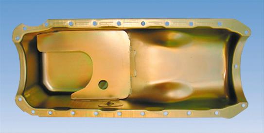 Milodon Stock Replacement Oil Pans 30710 Pan, Steel, Gold Iridite, 5 qt., Chevy, Big Block, Mark IV, Internal Control Baffle, Each thumbnail 5