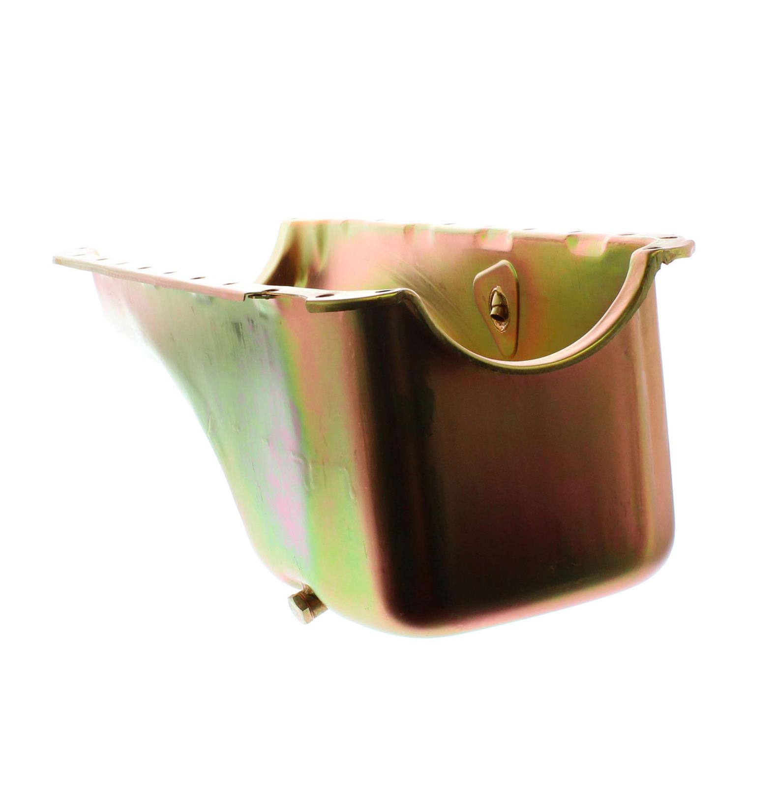 Milodon Stock Replacement Oil Pans 30710 Pan, Steel, Gold Iridite, 5 qt., Chevy, Big Block, Mark IV, Internal Control Baffle, Each thumbnail 4