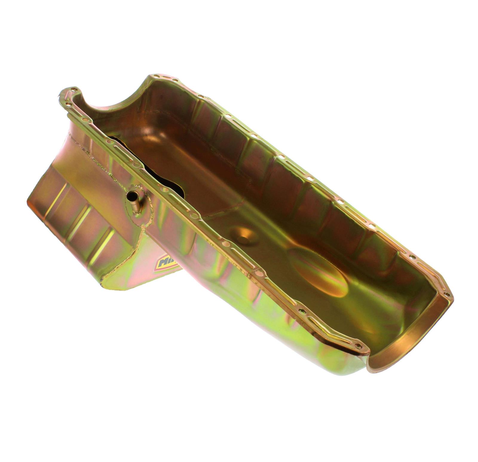 Milodon Street and Strip Oil Pans 30951 Pan, Street/Strip, Steel, Gold Iridite, 6 qt., Chevy, Big Block, Mark IV, Each thumbnail 2