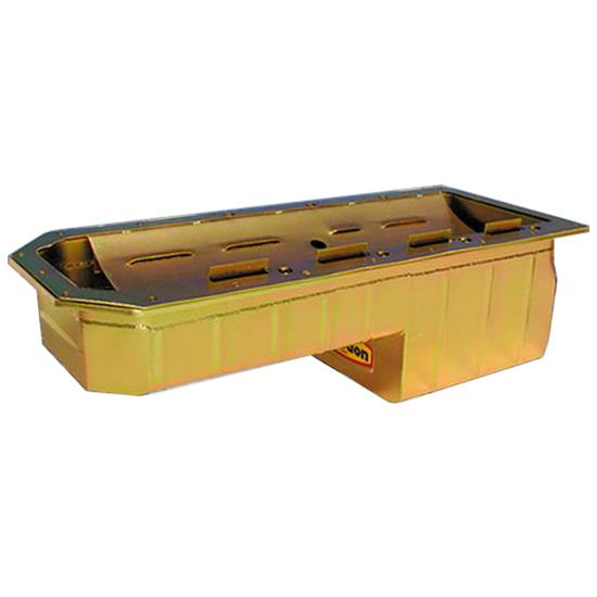 Milodon Drag Race Oil Pans 31005 Pan, Race, Rear Sump, 6 qt., Steel, Gold Iridited, 7.00 in. Depth, Chrysler, 5.7L Hemi, 6.1L Hemi
