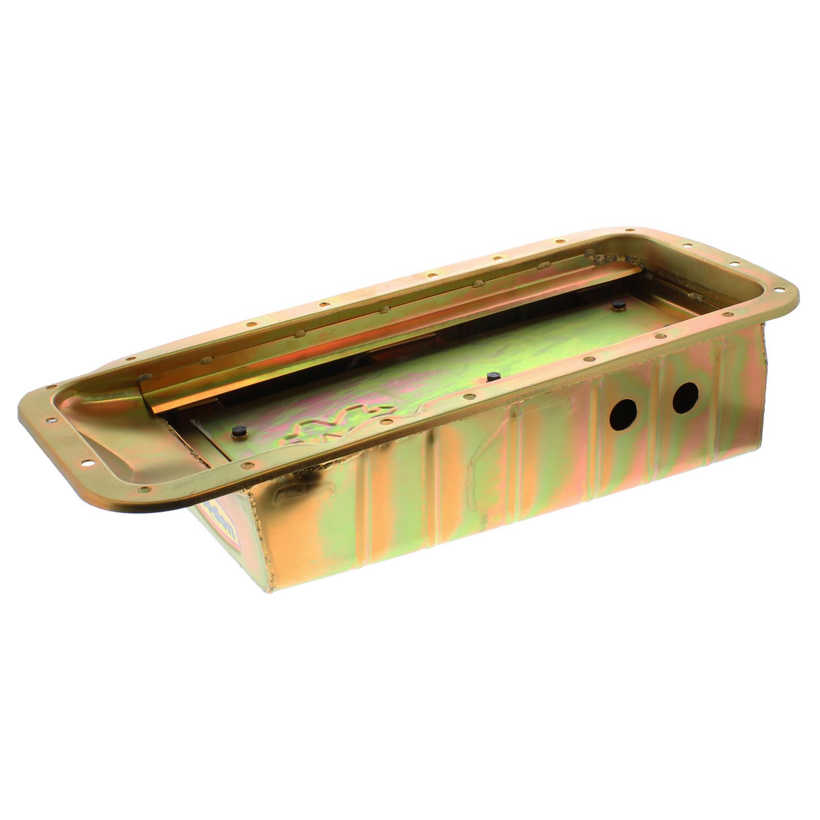 Milodon Drag Race Oil Pans 31161 Pan, Steel, Gold Iridite, 9 qt., Mopar, Big Block, B/RB/Hemi, Fits Chassis with Magnum Crossmember, Each thumbnail 3