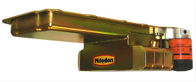Milodon Pro Touring Oil Pans 31507 Pan, Touring, Steel, Gold Iridite, 7 qt., Chevy, Small Block, LS Series, Competition Baffling, Each