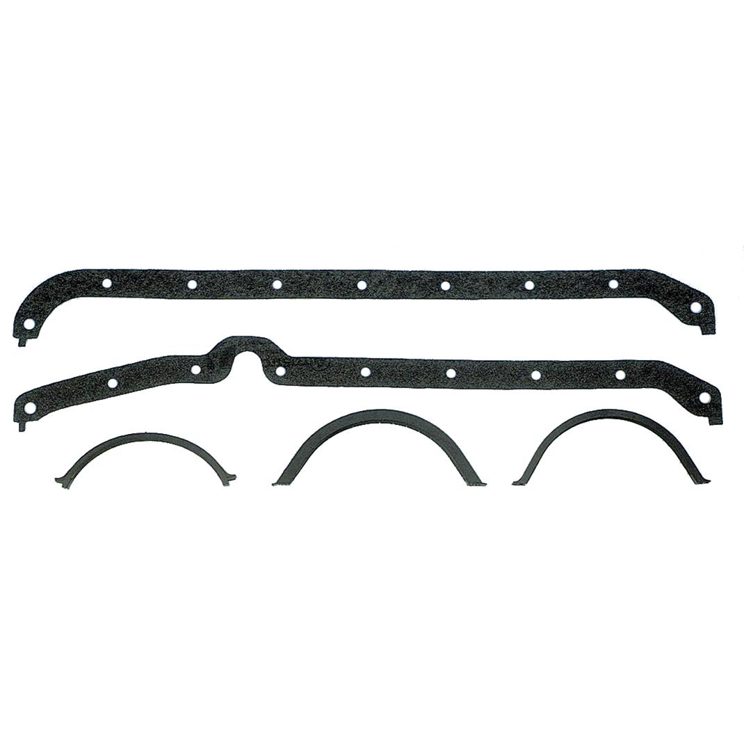 Milodon Crushproof Premium Pan Gaskets 40100 Oil Gasket, Multi-Piece, Composite, Chevy, Small Block, V8, Kit