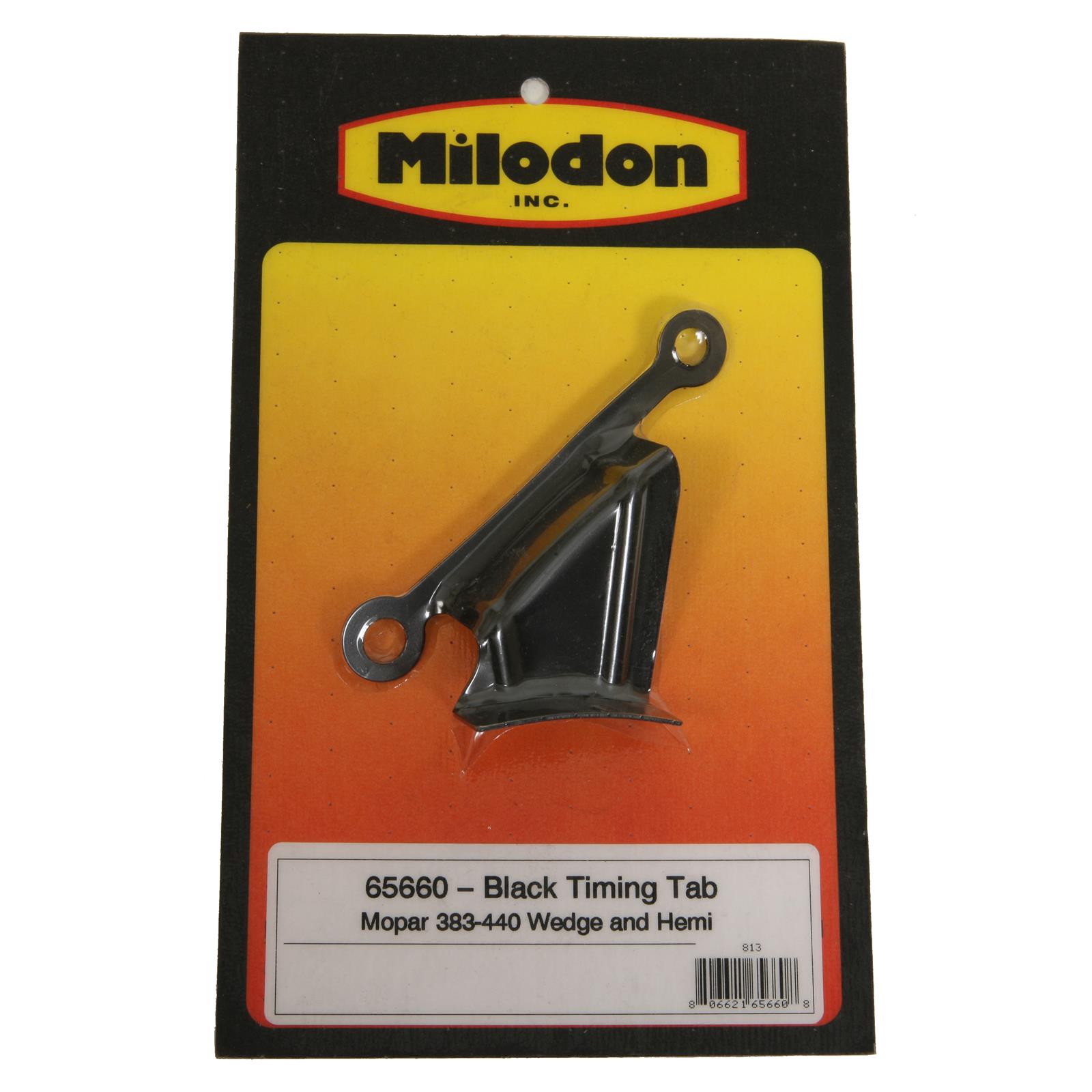 Milodon Timing Pointers 65660 Pointer, Steel, Black Powdercoated, Chrysler, Dodge, Plymouth, Big Block, Hemi, Each