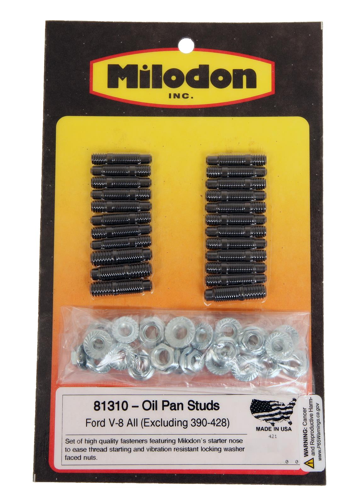 Milodon 81310 Milodon Oil Pan Stud Kits Summit Racing