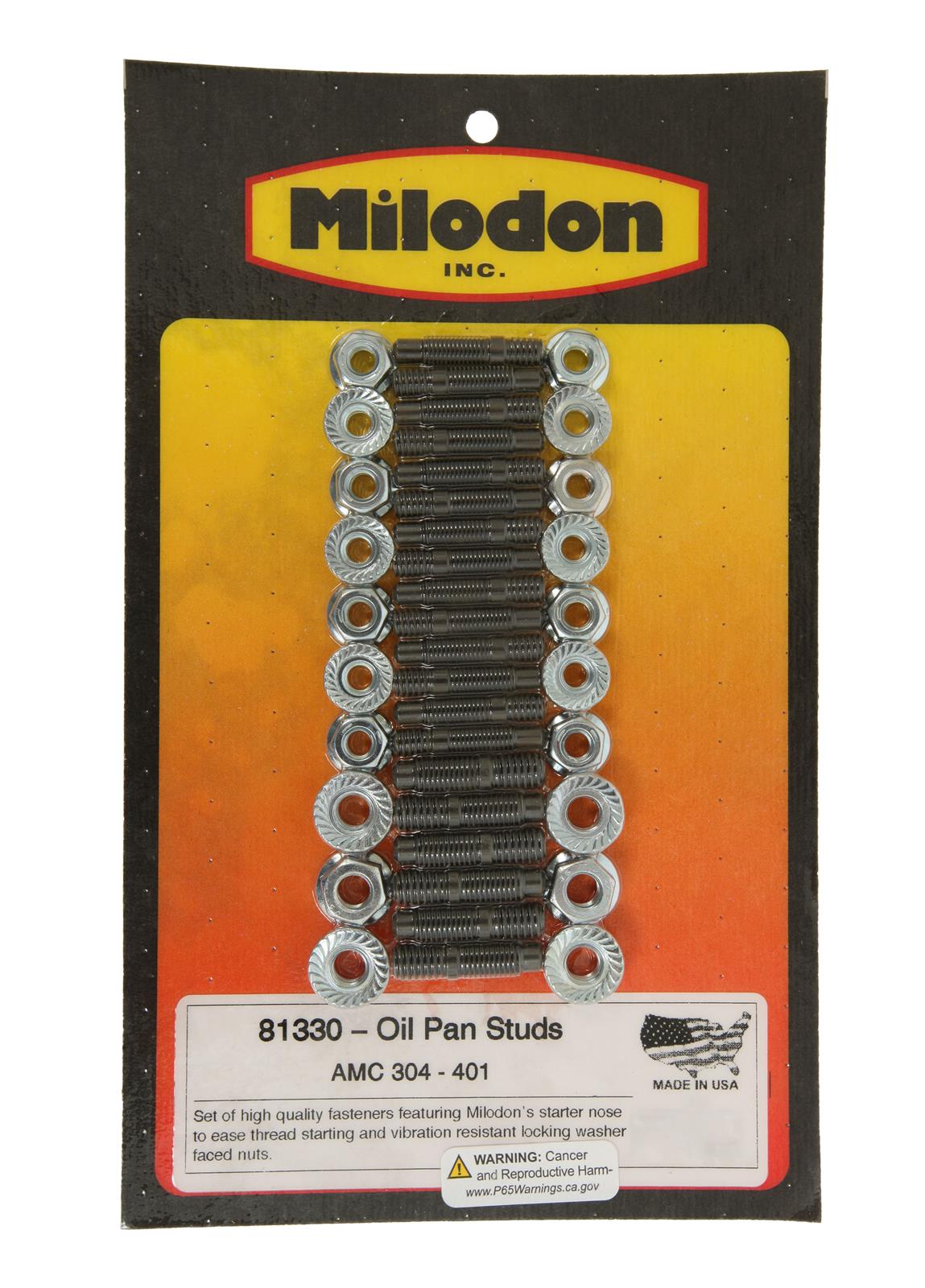 AMERICANMOTORS Milodon 81330 Milodon Oil Pan Stud Kits Summit Racing